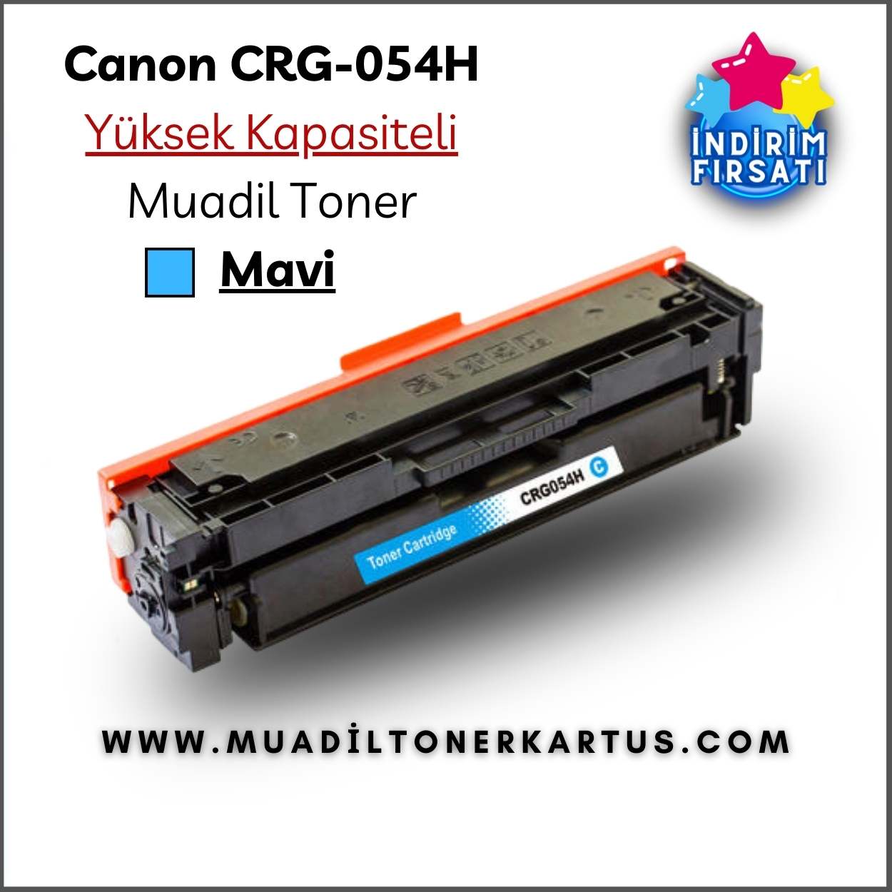 Canon Crg054h Mavi muadil toner