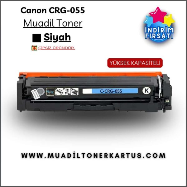 canon crg055 crg-055 ssiyah yüksek kapasite toner - muadil toner - muadiltonerkartus.com