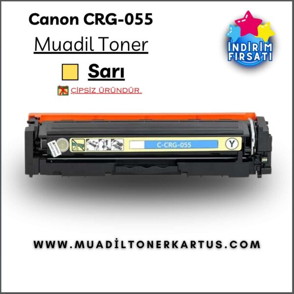 çipsiz canon crg055 crg-055 sarı toner - muadil toner - muadiltonerkartus.com